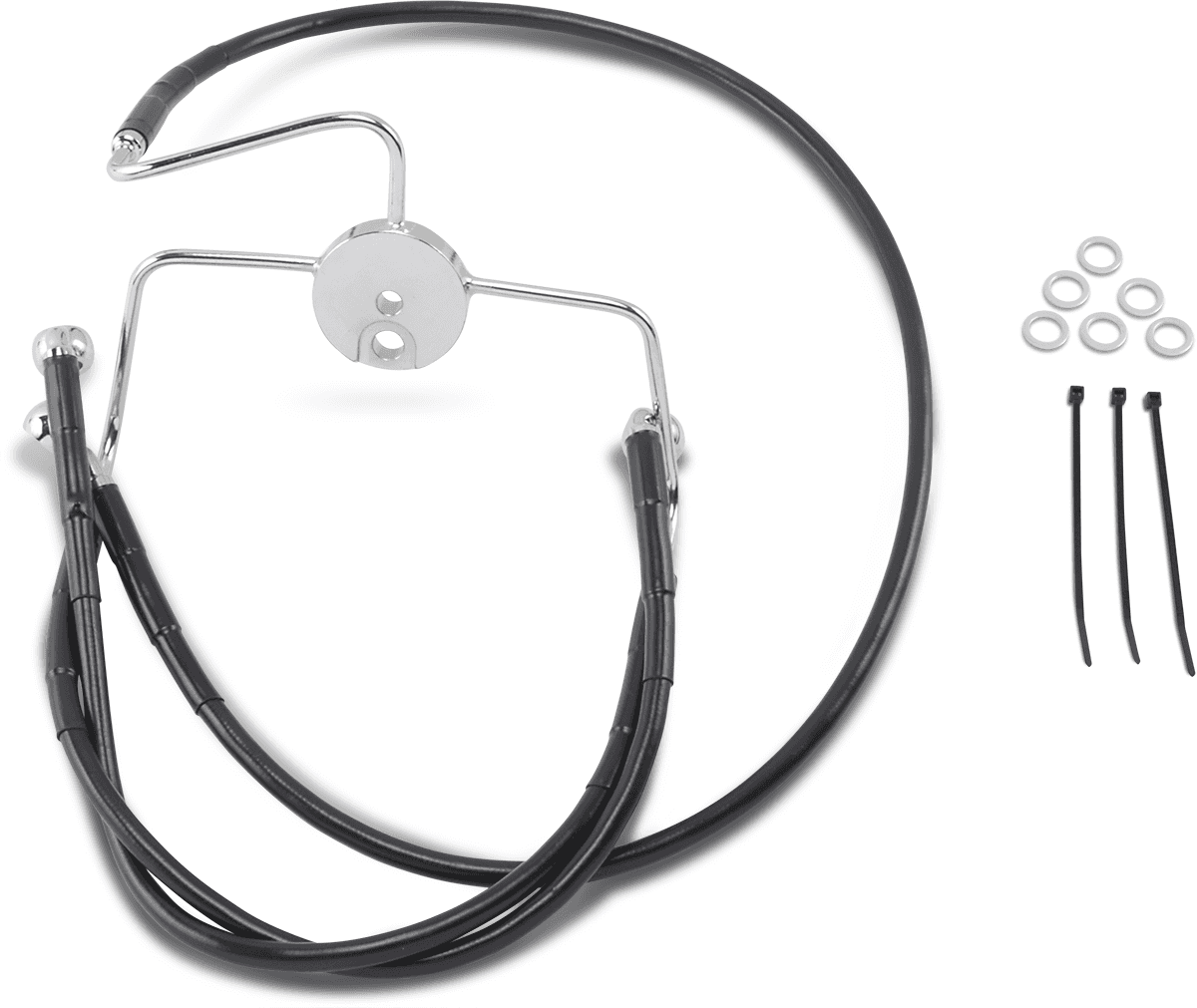 DRAG SPECIALTIES 1741-2524 Brake Line - Front - Black - +8"