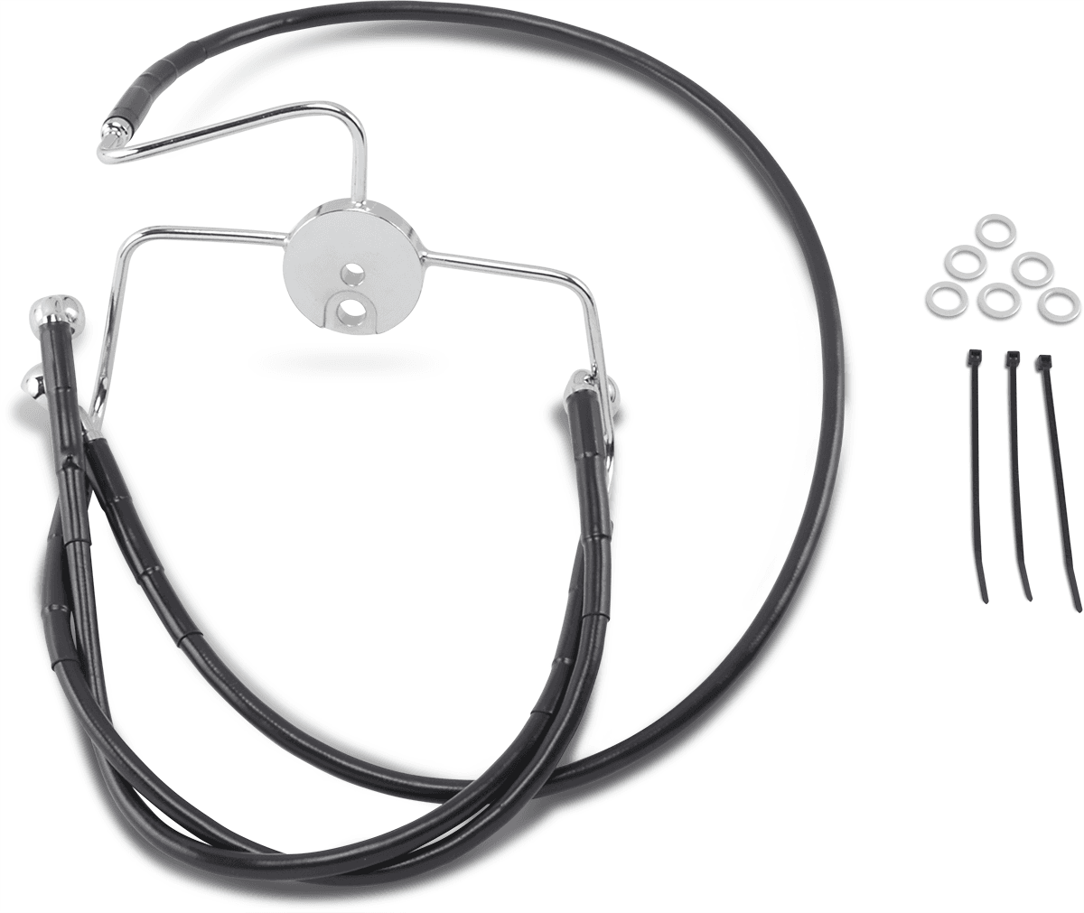 DRAG SPECIALTIES 1741-2524 Brake Line - Front - Black - +8"