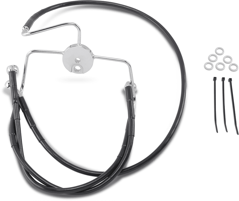 DRAG SPECIALTIES 1741-2524 Brake Line - Front - Black - +8"