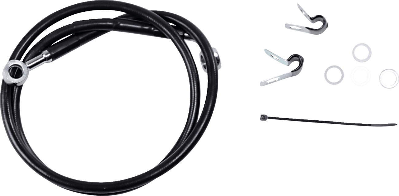 DRAG SPECIALTIES 1741-2526 Brake Line - Front (Upper) - Black