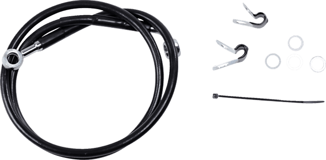 DRAG SPECIALTIES 1741-2526 Brake Line - Front (Upper) - Black — image 1 of 2