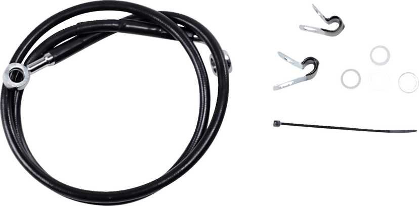 DRAG SPECIALTIES 1741-2526 Brake Line - Front (Upper) - Black — image 1 of 2