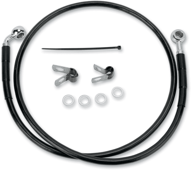 DRAG SPECIALTIES 1741-2526 Brake Line - Front (Upper) - Black — image 2 of 2