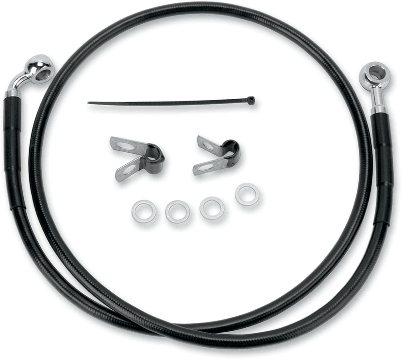 DRAG SPECIALTIES 1741-2526 Brake Line - Front (Upper) - Black — image 2 of 2