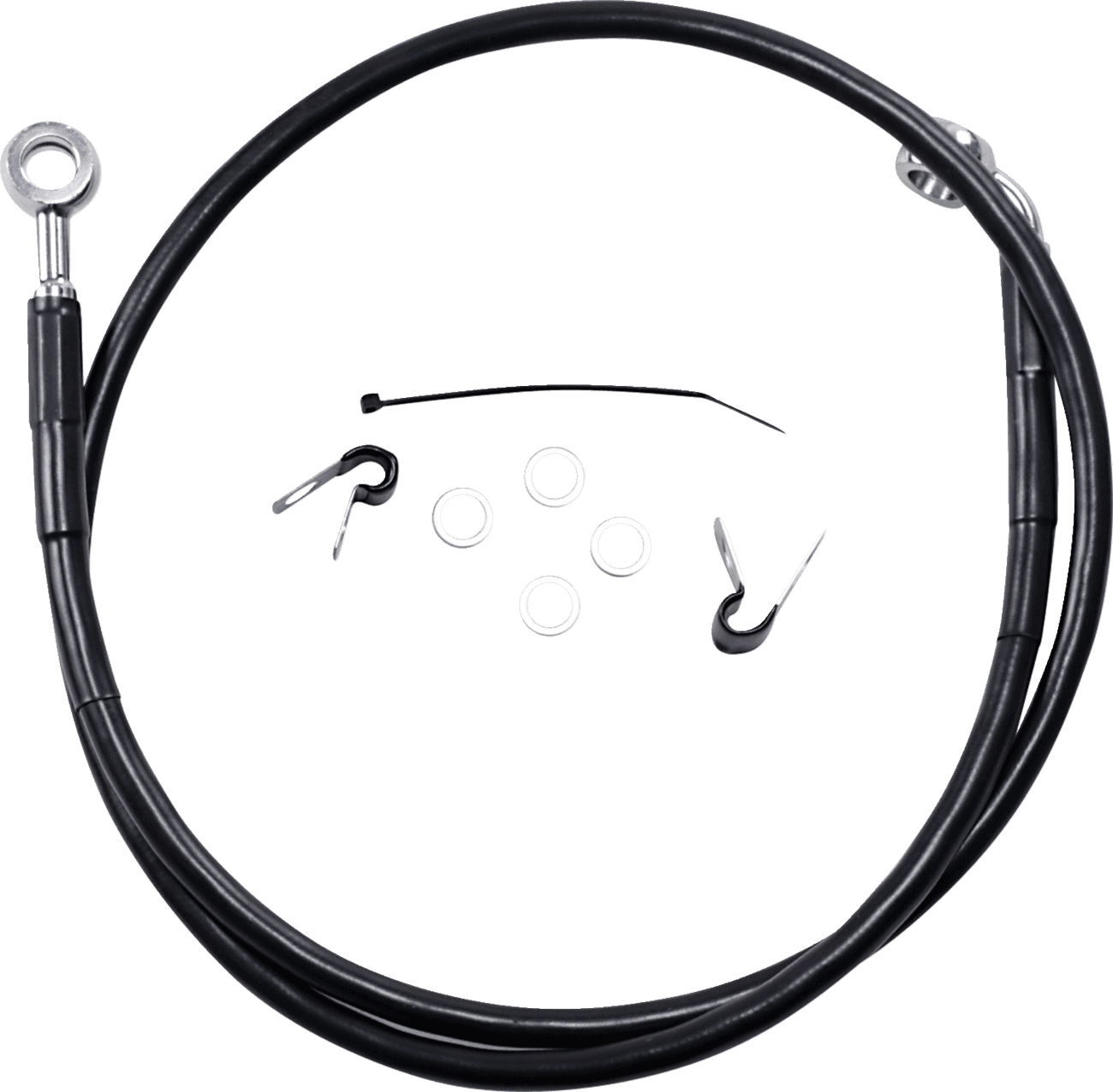 DRAG SPECIALTIES 1741-2527 Brake Line - Front - Black - +2" - '04-'10 XL