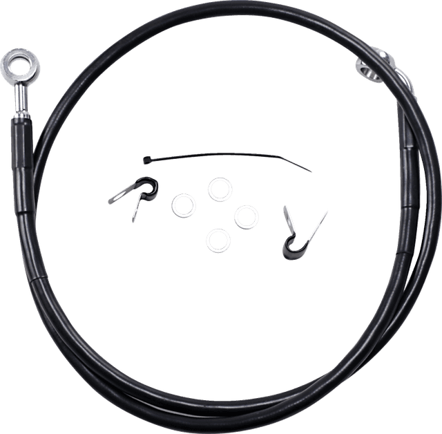 DRAG SPECIALTIES 1741-2527 Brake Line - Front - Black - +2" - '04-'10 XL