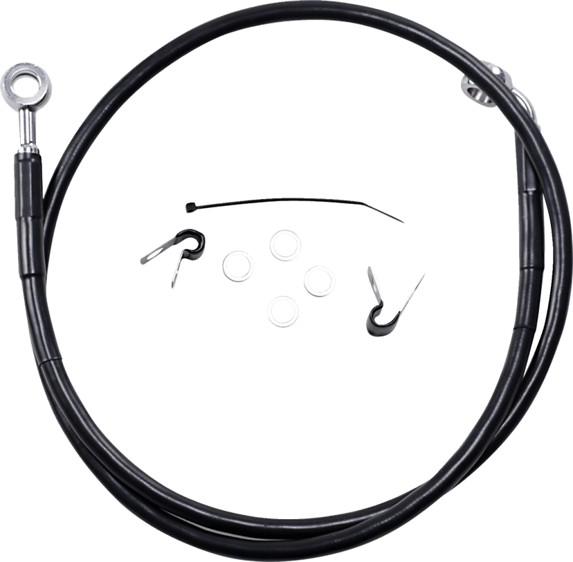 DRAG SPECIALTIES 1741-2527 Brake Line - Front - Black - +2" - '04-'10 XL