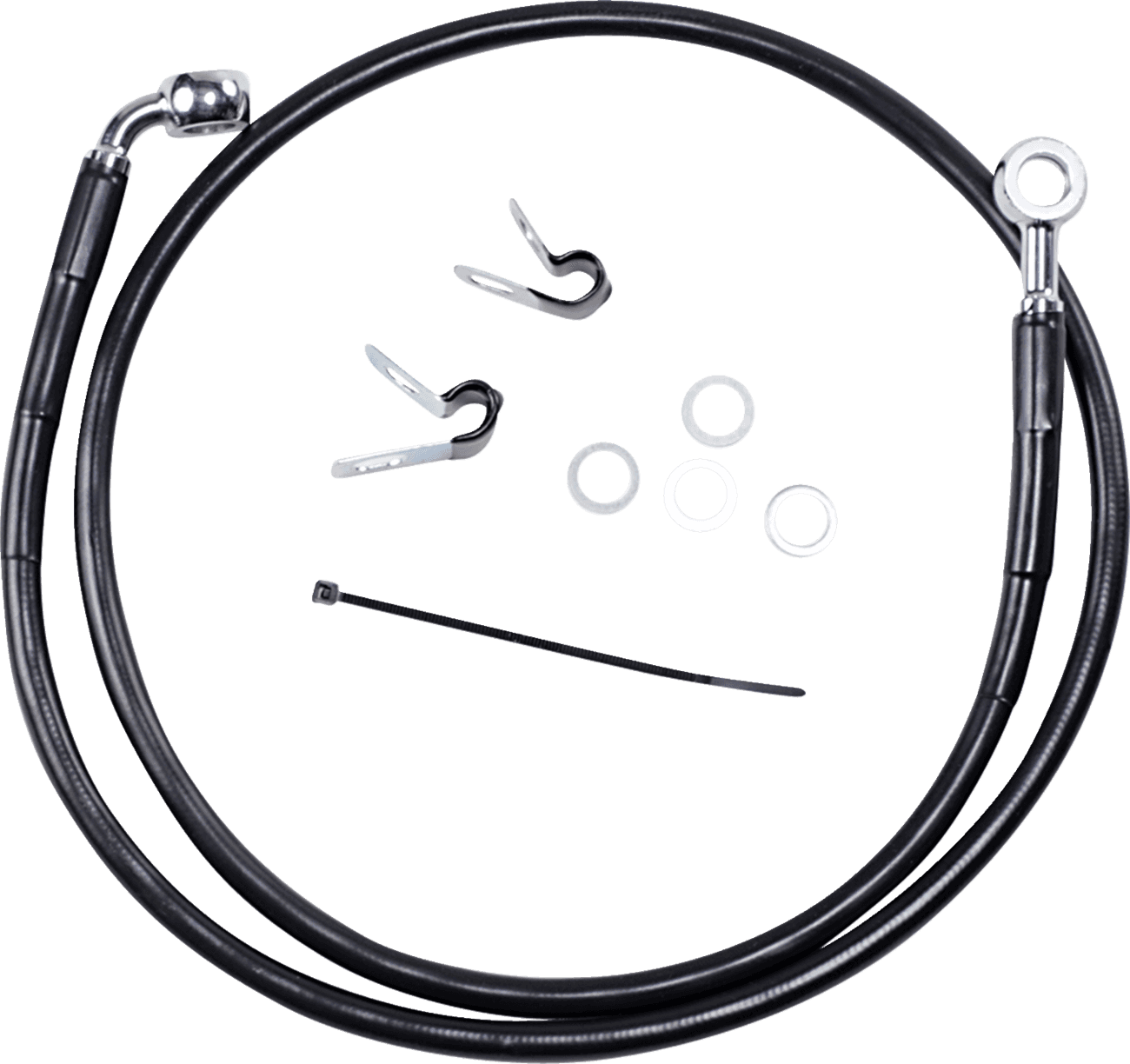 DRAG SPECIALTIES 1741-2528 Brake Line - Front - Black - +4" - '04-'10 XL