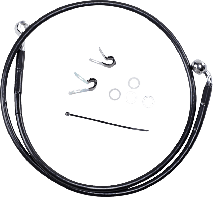 DRAG SPECIALTIES 1741-2529 Brake Line - Front - Black - +6" - '04-'10 XL