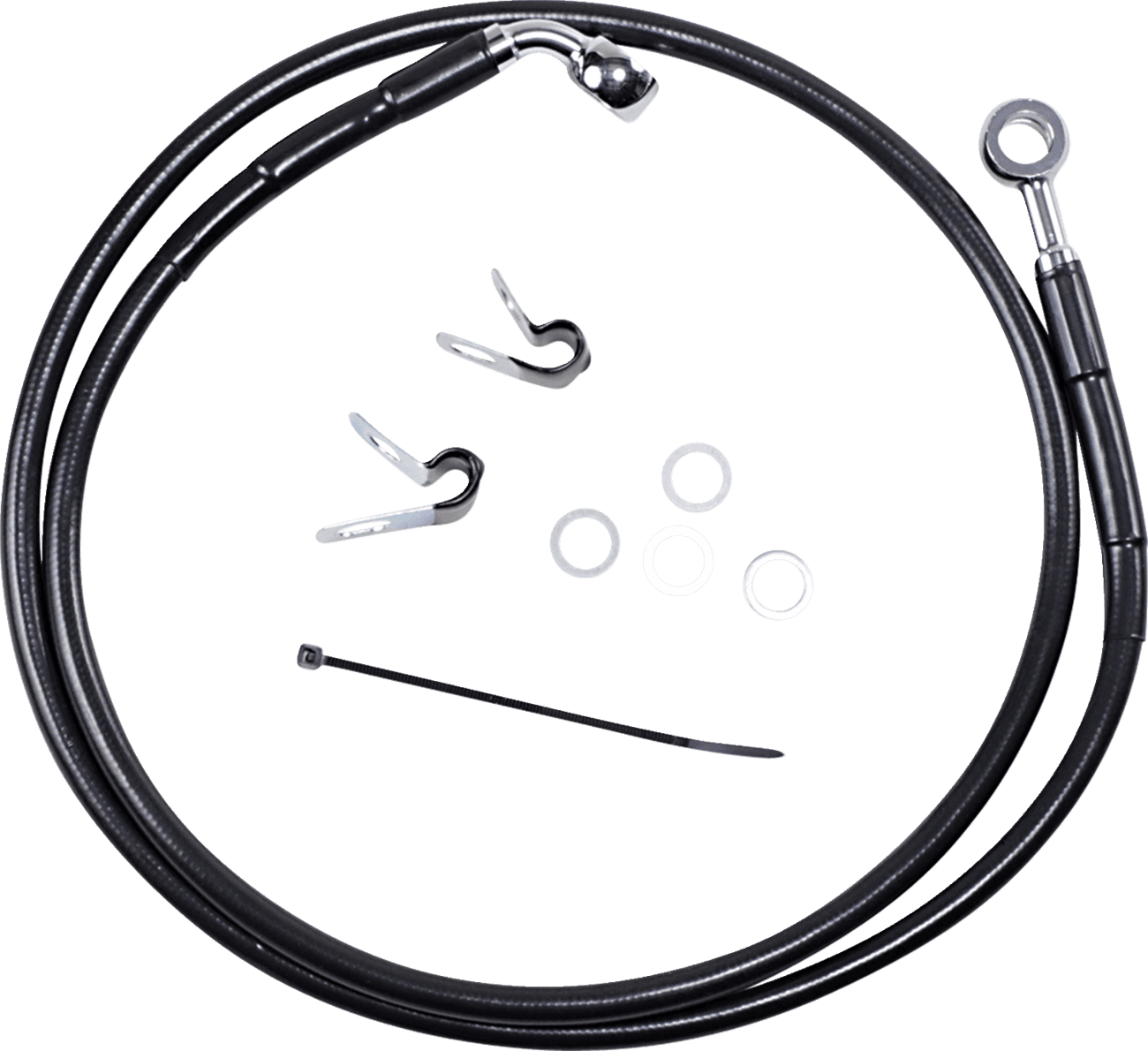 DRAG SPECIALTIES 1741-2530 Brake Line - Front - Black - +8" - '04-'10 XL