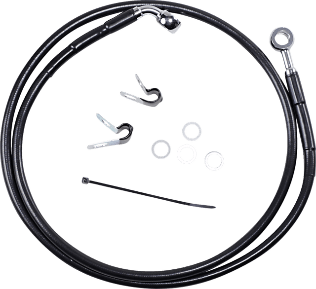 DRAG SPECIALTIES 1741-2530 Brake Line - Front - Black - +8" - '04-'10 XL