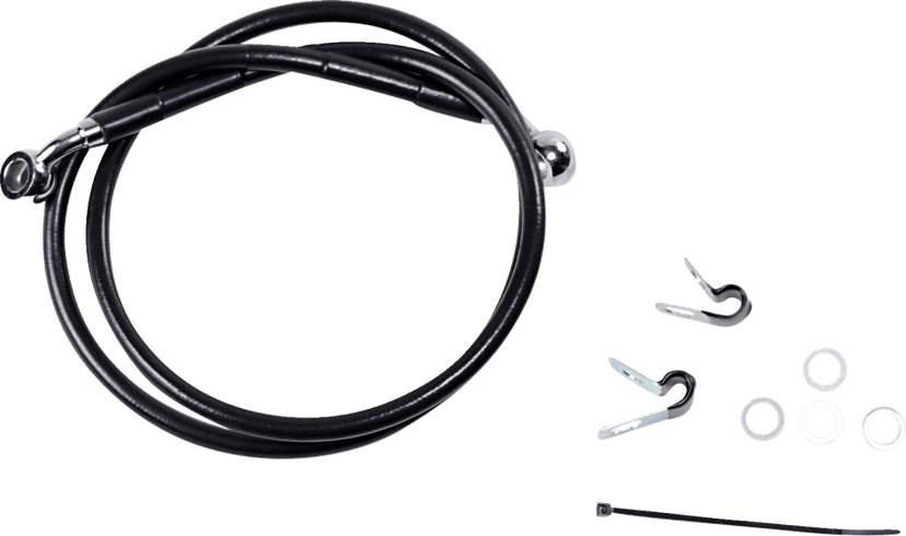 DRAG SPECIALTIES 1741-2532 Brake Line - Front (Upper) - Black