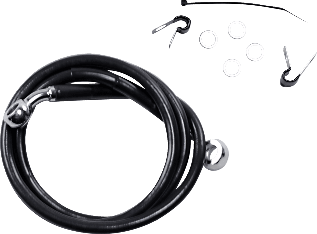 DRAG SPECIALTIES 1741-2533 Brake Line - Front - Black - +2" - XL