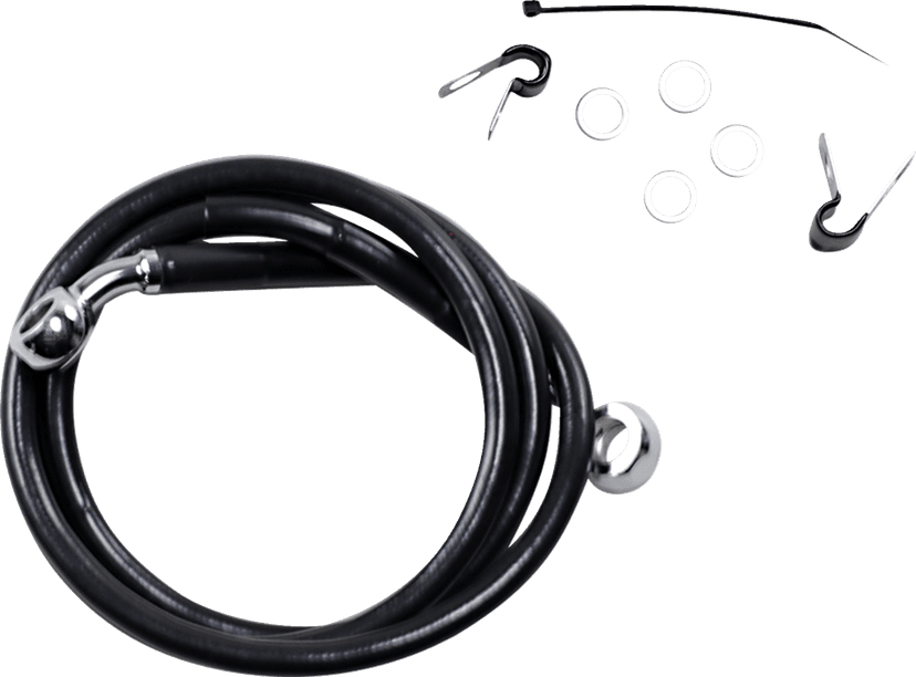 DRAG SPECIALTIES 1741-2533 Brake Line - Front - Black - +2" - XL
