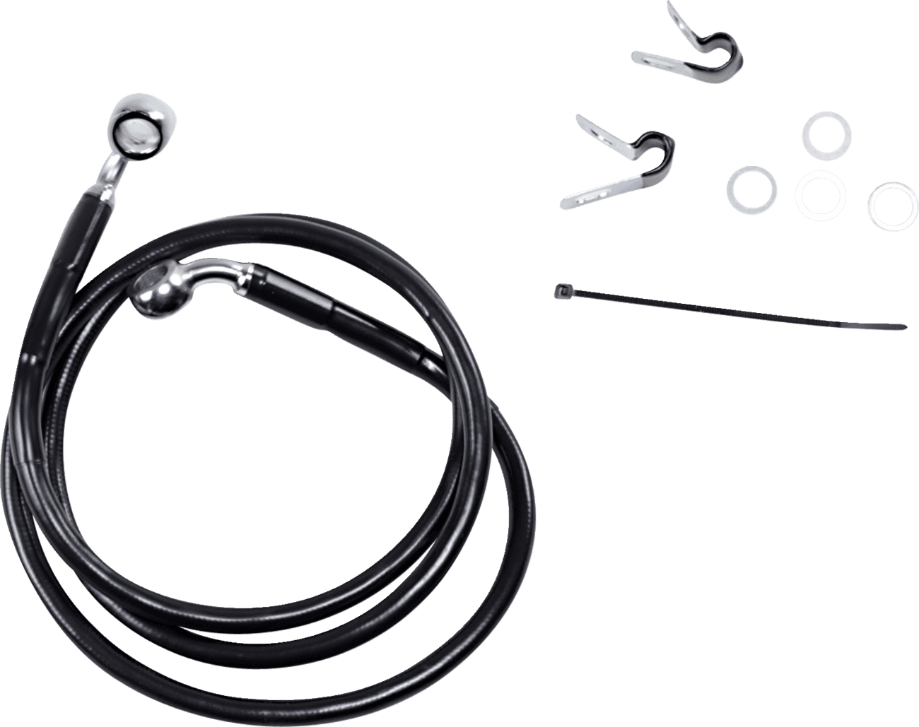 DRAG SPECIALTIES 1741-2534 Brake Line - Front - Black - +4" - XL