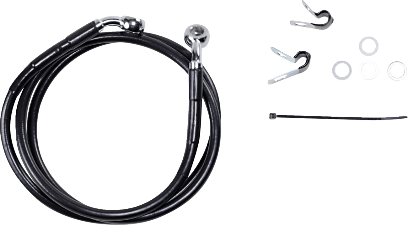 DRAG SPECIALTIES 1741-2535 Brake Line - Front - Black - +6" - XL