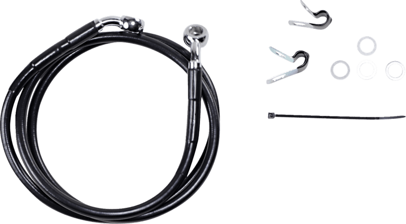 DRAG SPECIALTIES 1741-2535 Brake Line - Front - Black - +6" - XL