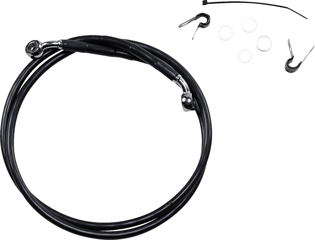 DRAG SPECIALTIES 1741-2537 Brake Line - Front - Black - +10" - XL