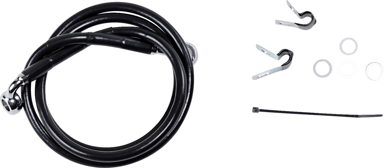 DRAG SPECIALTIES 1741-2544 Brake Line - Front (Upper) - Black