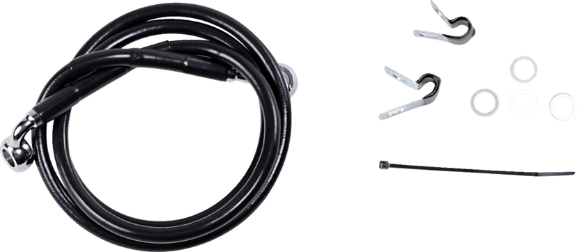 DRAG SPECIALTIES 1741-2544 Brake Line - Front (Upper) - Black