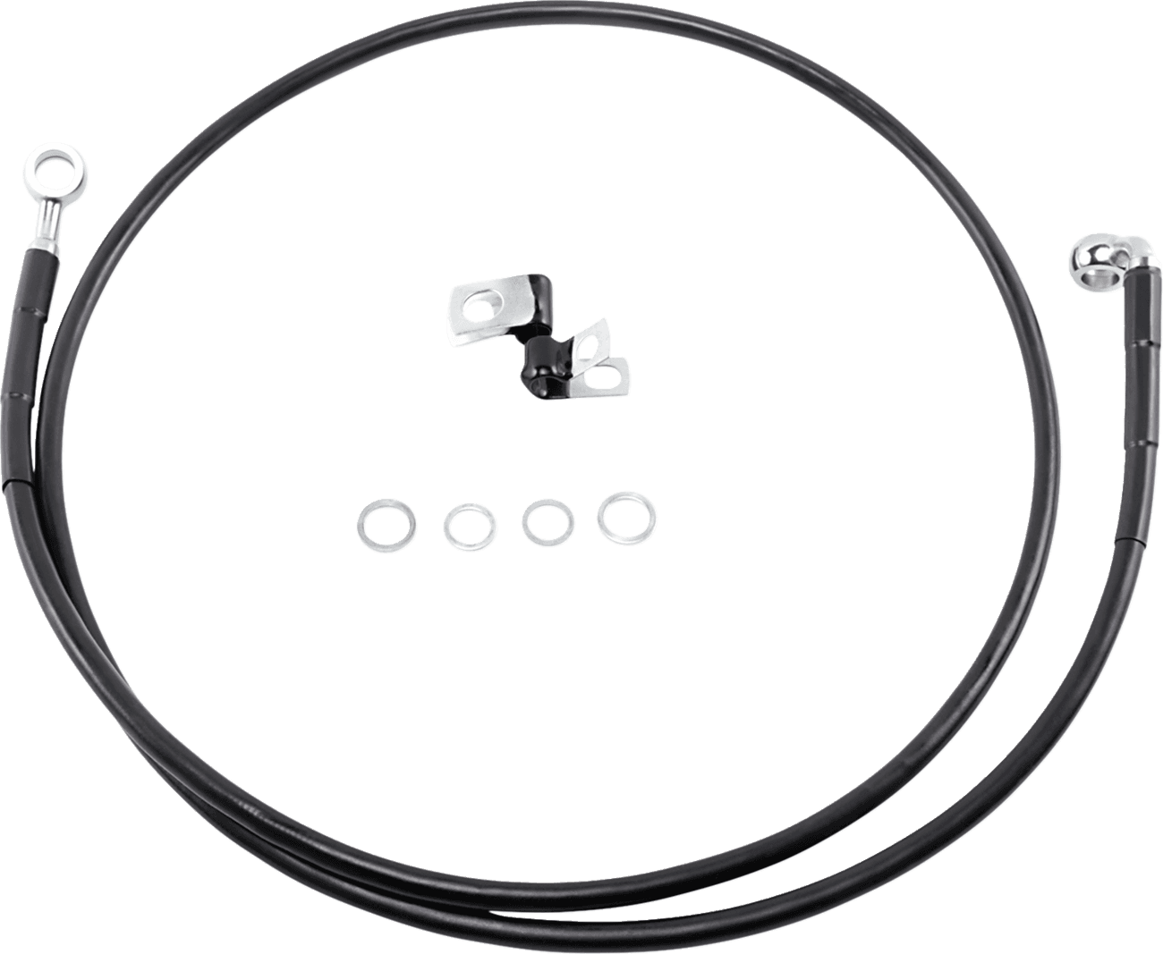DRAG SPECIALTIES 1741-2549 Brake Line - Front - Black - +10" - '99-'07 FXST