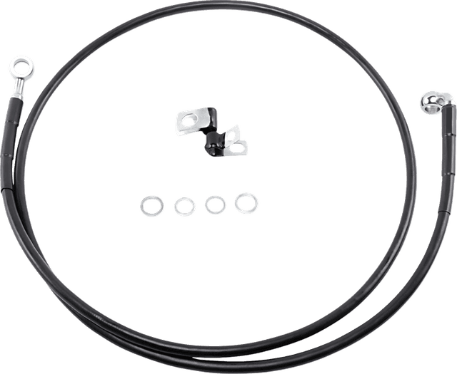 DRAG SPECIALTIES 1741-2549 Brake Line - Front - Black - +10" - '99-'07 FXST