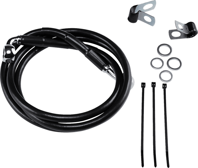 DRAG SPECIALTIES 1741-2552 Brake Line - Front - Black - +4"