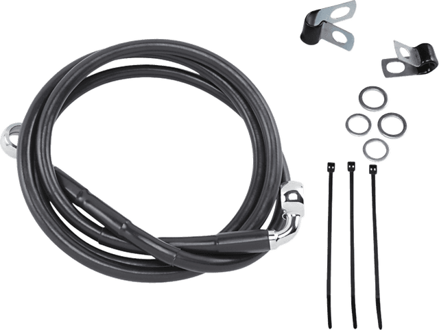 DRAG SPECIALTIES 1741-2553 Brake Line - Front - Black - +6"