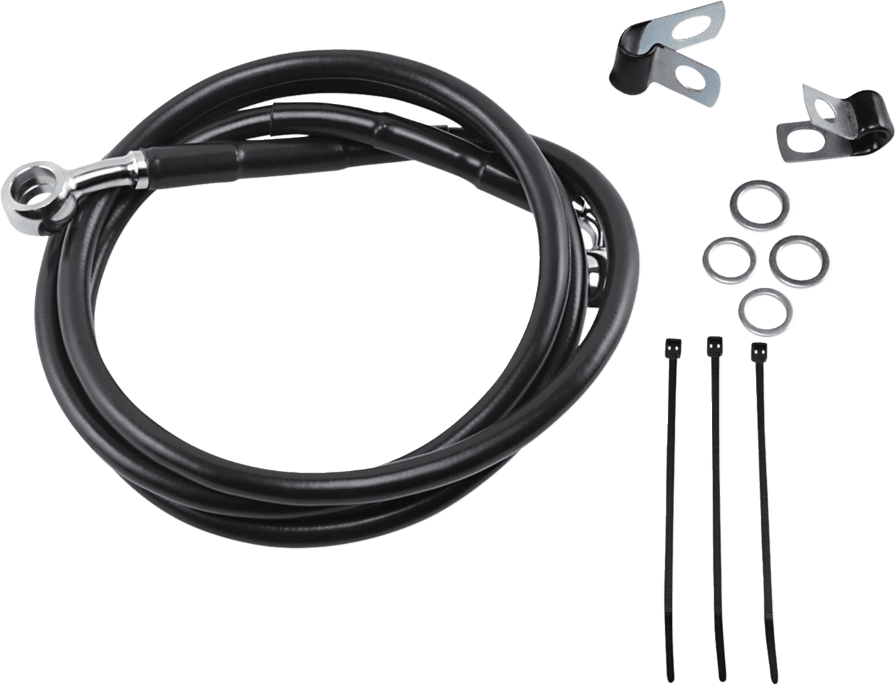 DRAG SPECIALTIES 1741-2554 Brake Line - Front - Black - +8"