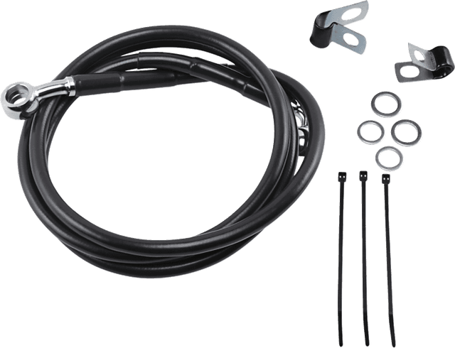 DRAG SPECIALTIES 1741-2554 Brake Line - Front - Black - +8"