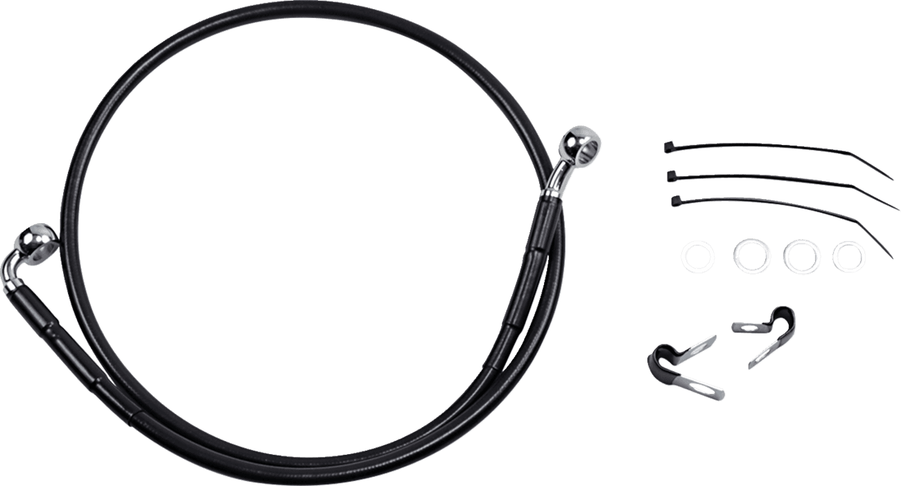 DRAG SPECIALTIES 1741-2556 Brake Line - Front (Upper) - Black