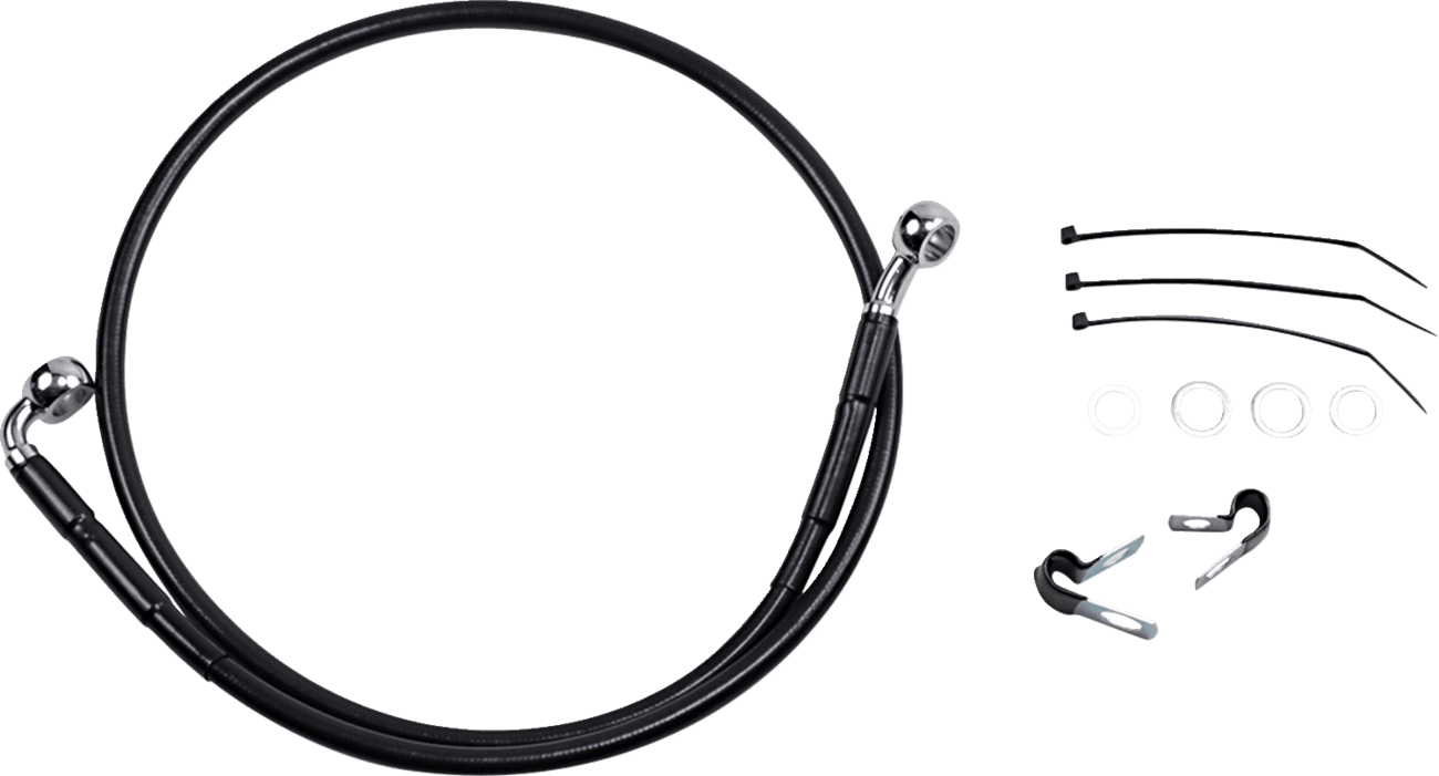DRAG SPECIALTIES 1741-2556 Brake Line - Front (Upper) - Black