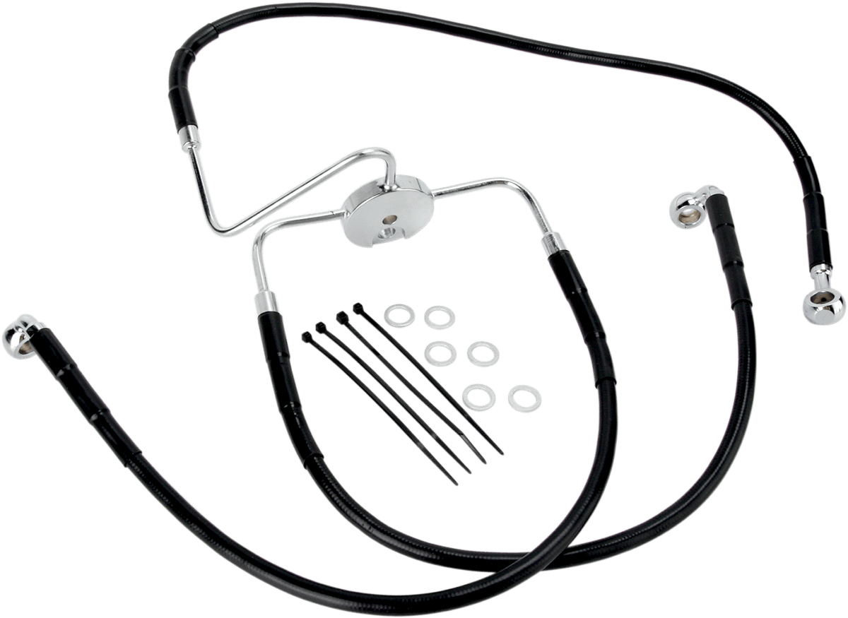 DRAG SPECIALTIES 1741-2562 Brake Line - Front (Lower/Upper) - Black