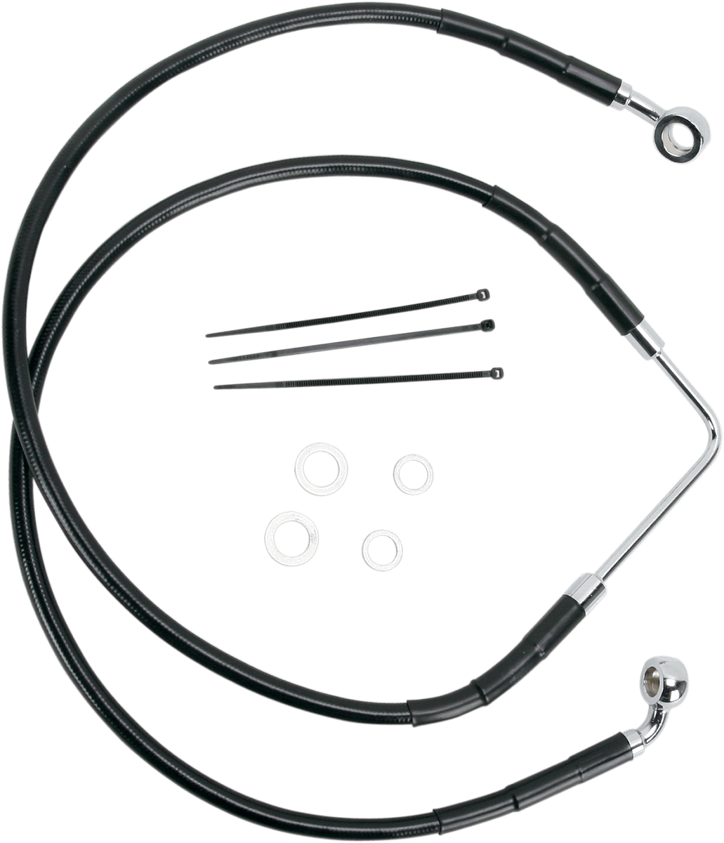 DRAG SPECIALTIES 1741-2574 Brake Line - Front (Upper) - Black