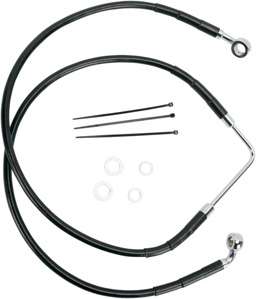 DRAG SPECIALTIES 1741-2574 Brake Line - Front (Upper) - Black