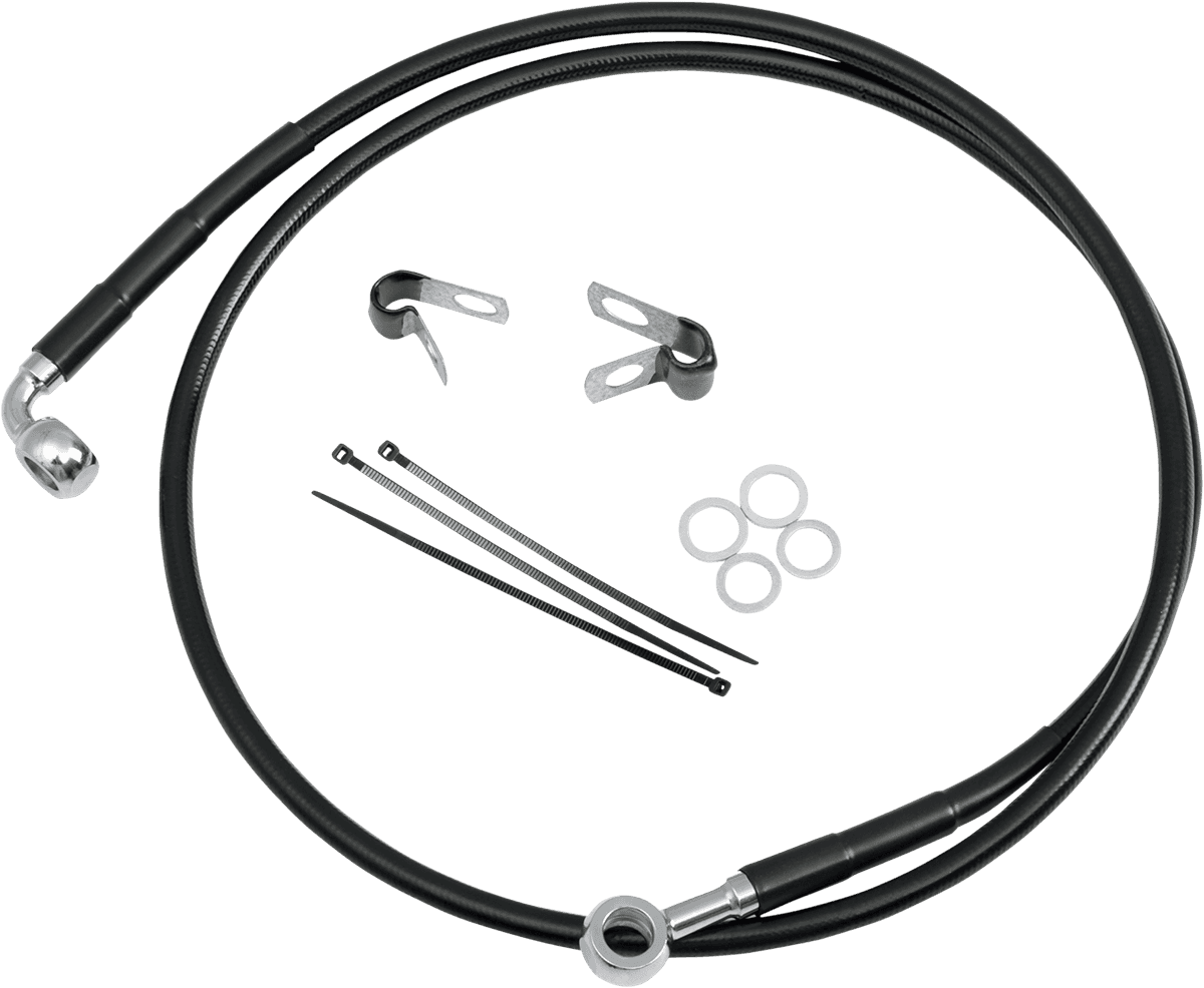 DRAG SPECIALTIES 1741-2580 Brake Line - Front (Upper) - Black