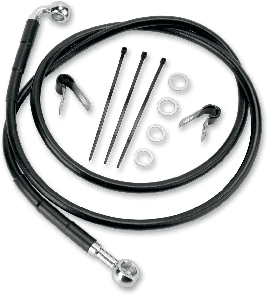 DRAG SPECIALTIES 1741-2581 Brake Line - Front - Black - +2"