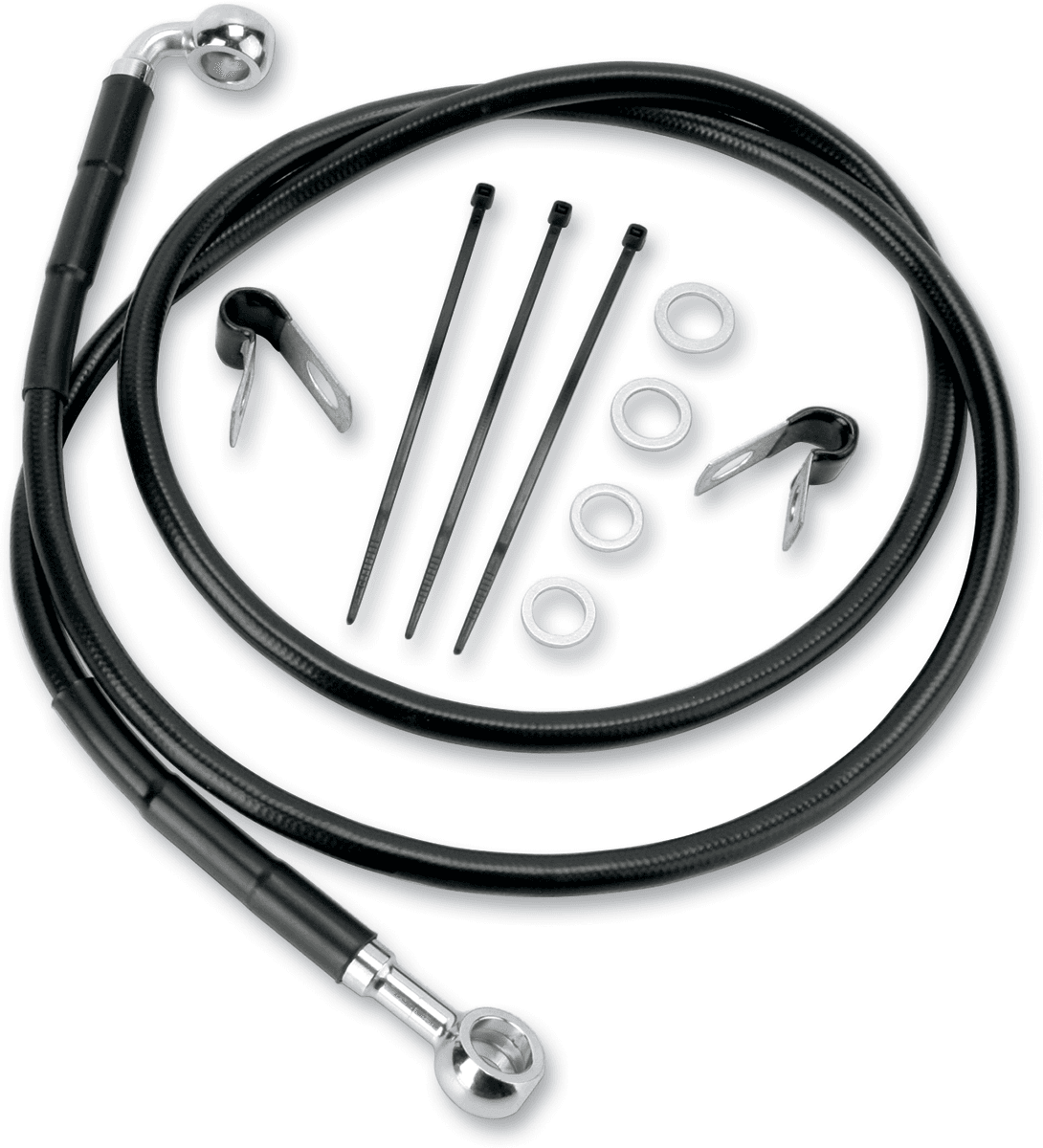 DRAG SPECIALTIES 1741-2581 Brake Line - Front - Black - +2"