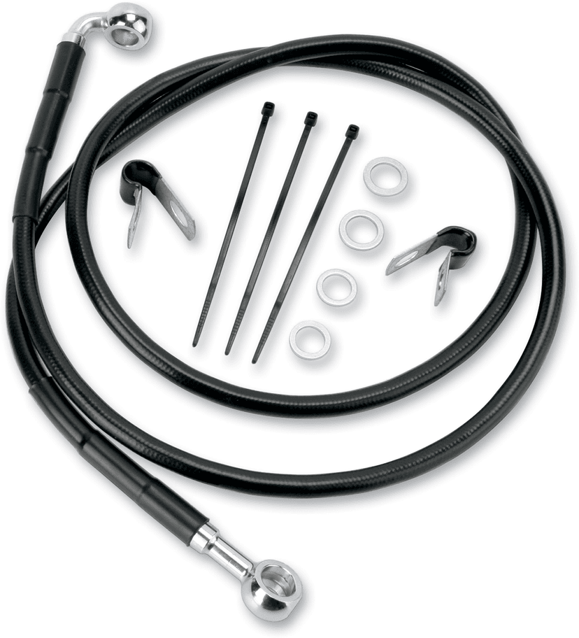 DRAG SPECIALTIES 1741-2581 Brake Line - Front - Black - +2"
