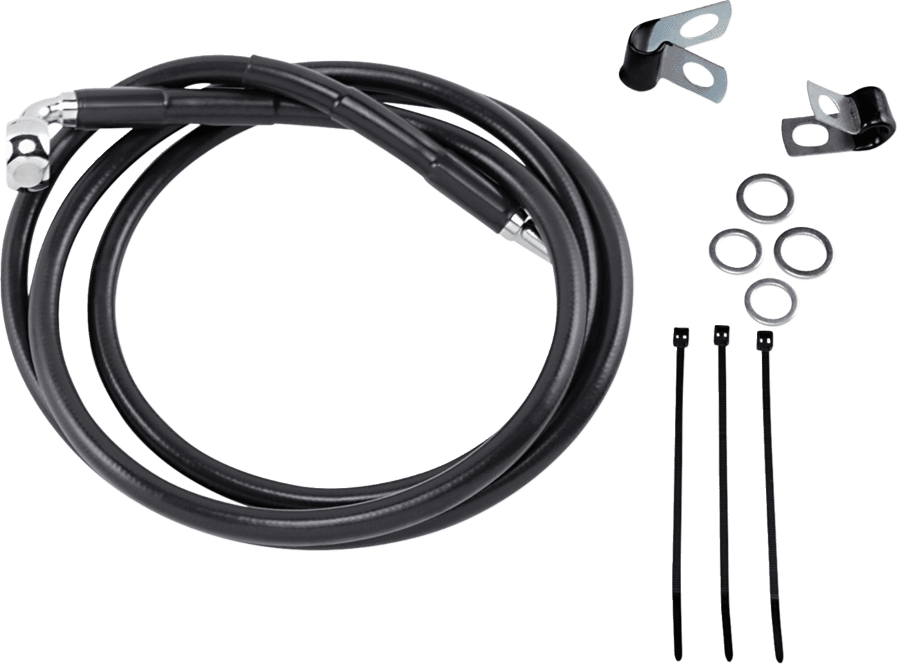 DRAG SPECIALTIES 1741-2583 Brake Line - Front - Black - +6"