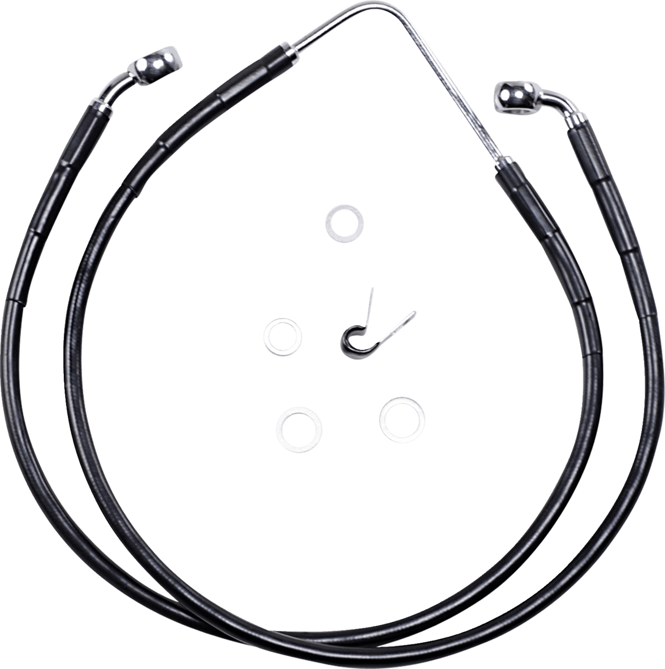 DRAG SPECIALTIES 1741-2586 Brake Line - Front (Upper) - Black