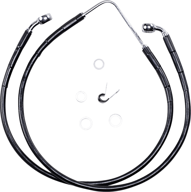 DRAG SPECIALTIES 1741-2586 Brake Line - Front (Upper) - Black — image 1 of 2