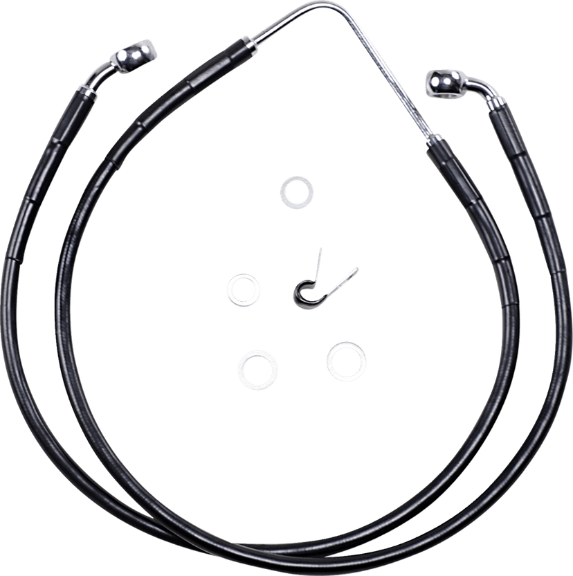 DRAG SPECIALTIES 1741-2586 Brake Line - Front (Upper) - Black — image 1 of 2