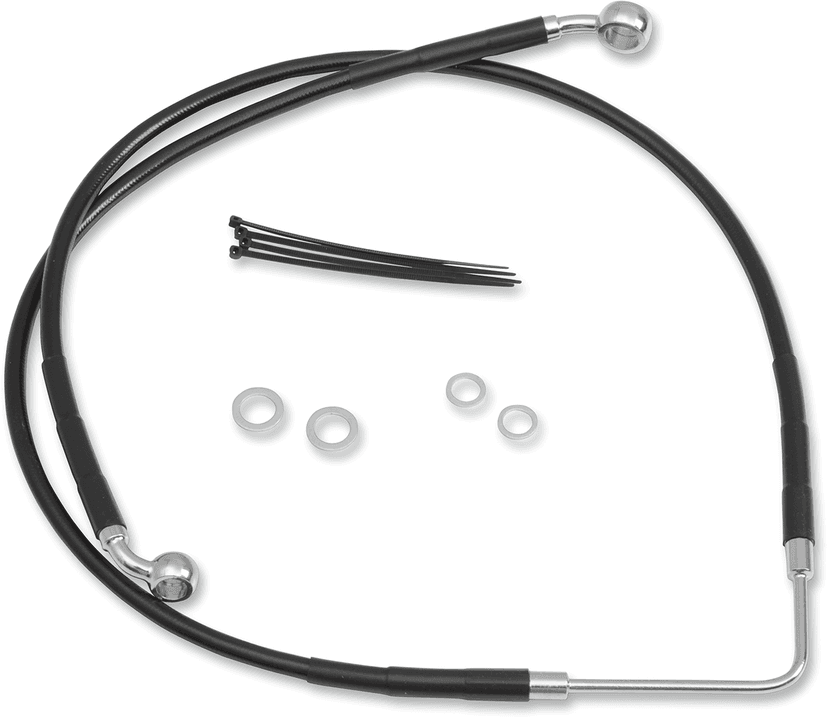 DRAG SPECIALTIES 1741-2586 Brake Line - Front (Upper) - Black — image 2 of 2