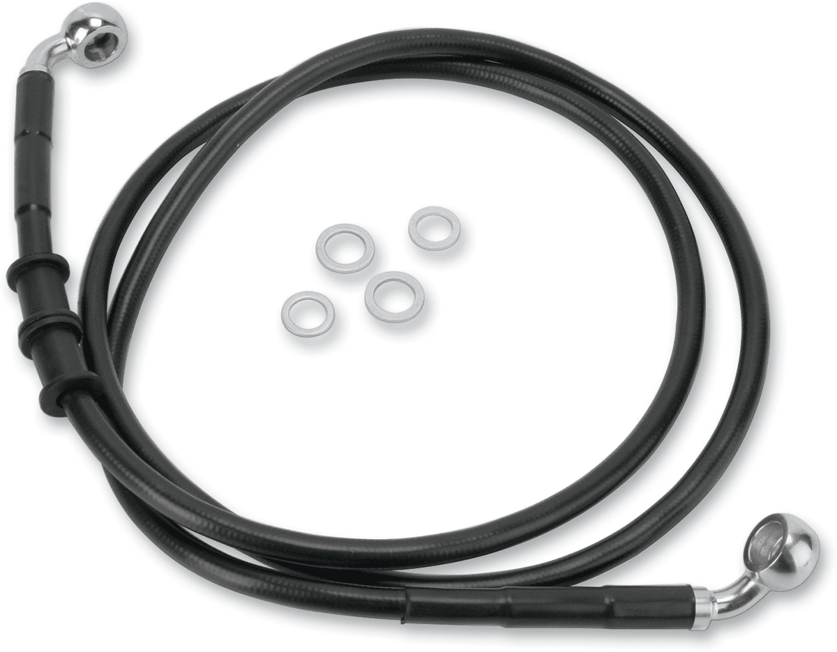 DRAG SPECIALTIES 1741-2593 Brake Line - Front - Black - +2" - '10-'15 FXDWG