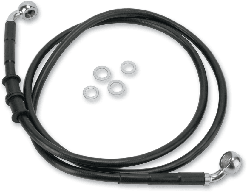 DRAG SPECIALTIES 1741-2594 Brake Line - Front - Black - +4" - '10-'15 FXDWG