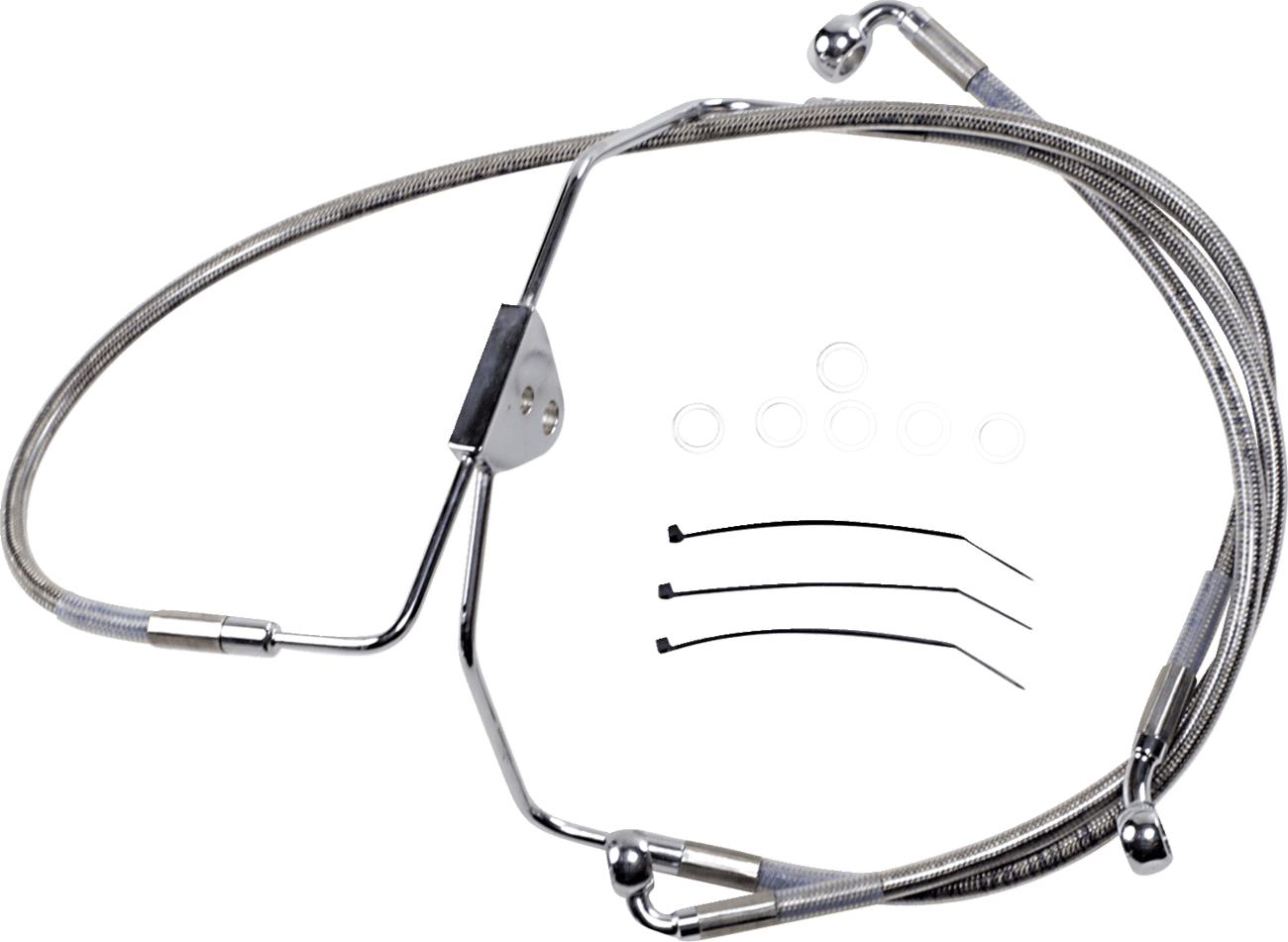 DRAG SPECIALTIES 1741-2624 Brake Line - Front - +2" - Touring - Stainless Steel