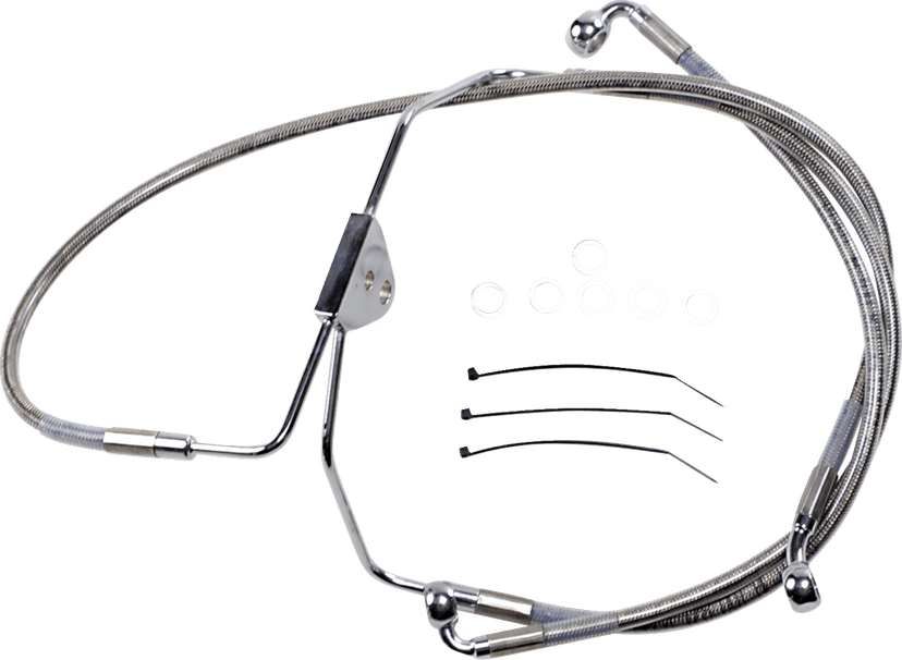 DRAG SPECIALTIES 1741-2624 Brake Line - Front - +2" - Touring - Stainless Steel — image 1 of 2