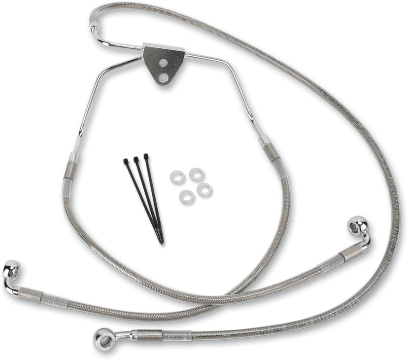 DRAG SPECIALTIES 1741-2624 Brake Line - Front - +2" - Touring - Stainless Steel — image 2 of 2