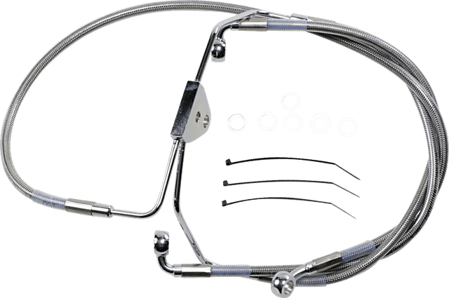 DRAG SPECIALTIES 1741-2625 Brake Line - Front - +4" - Touring - Stainless Steel